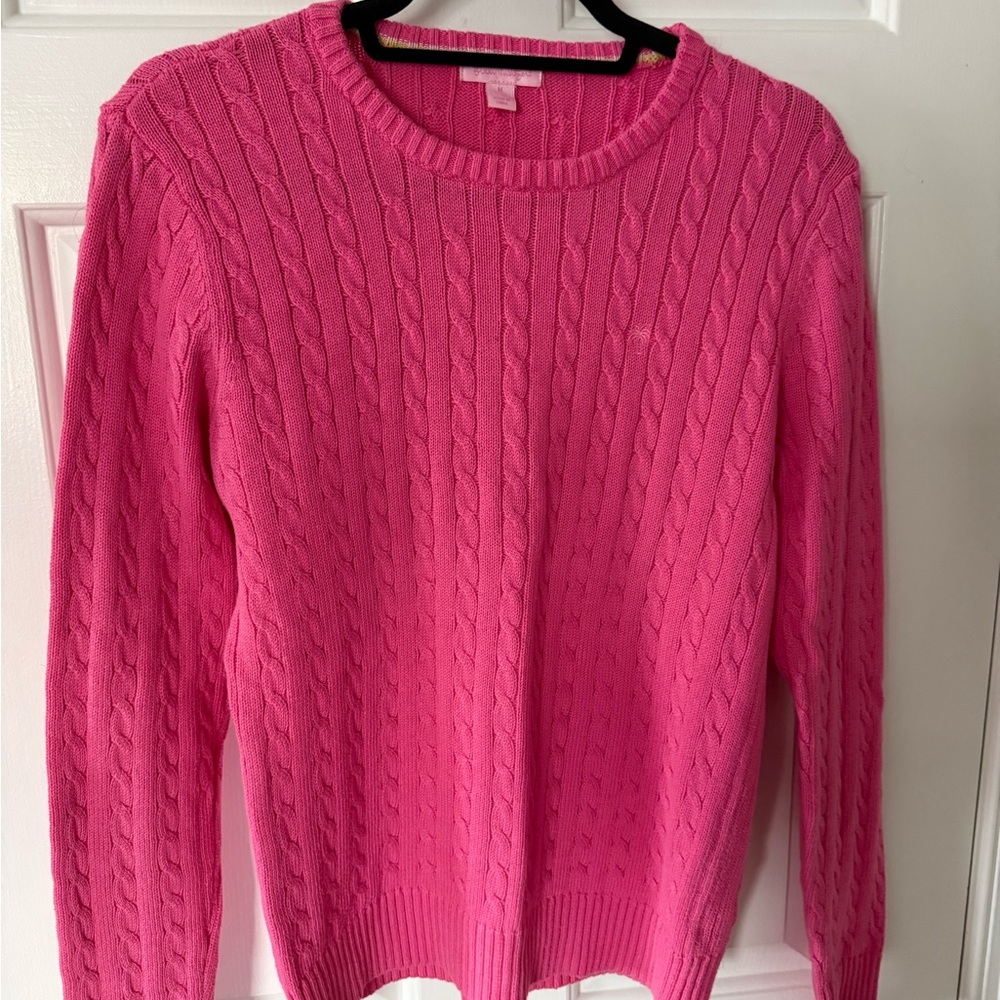 Lilly Pulitzer Vibrant Pink Cable Knit Sweater